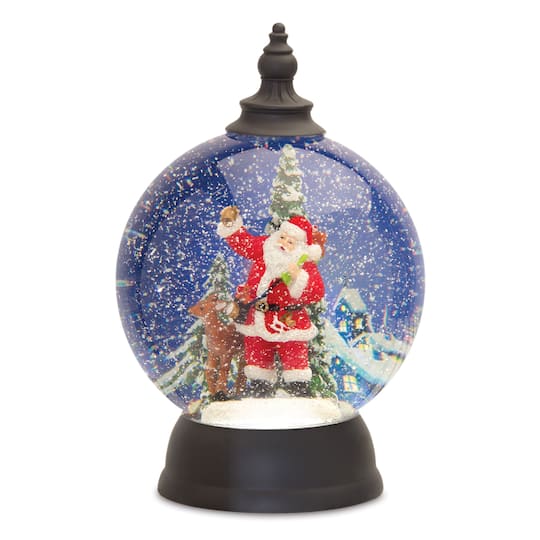 9.25" Santa in Sleigh Scene Snow Globe
